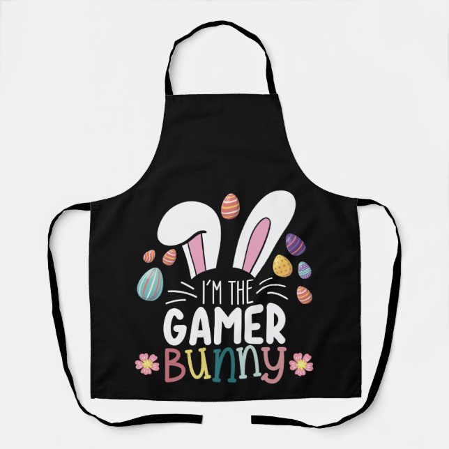 I'm The Gamer Bunny Gaming Easter Matching Apron (Front)