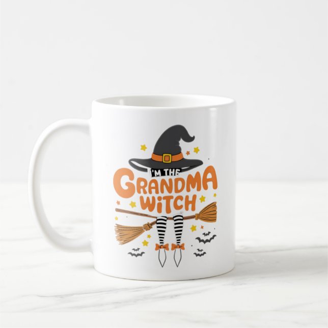 I'm the gandma witch funny halloween design coffee mug (Left)