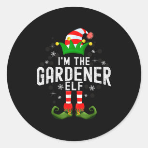 I'm The Gardener Elf Christmas Family Pjs Costume  Classic Round Sticker