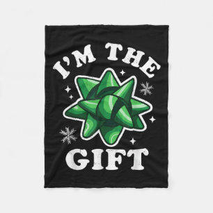 I'm The Gift - Funny Ugly Christmas Sweater - Xmas Fleece Blanket