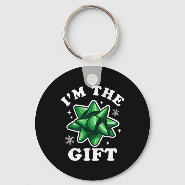 I'm The Gift - Funny Ugly Christmas Sweater - Xmas Key Ring (Front)