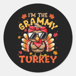 I'm The Grammy Turkey Matching 2024 Family Thanksg Classic Round Sticker