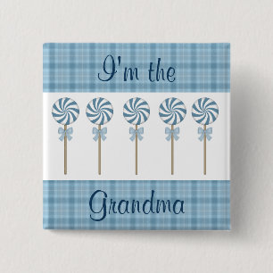 I'm the Grandma Blue 15 Cm Square Badge