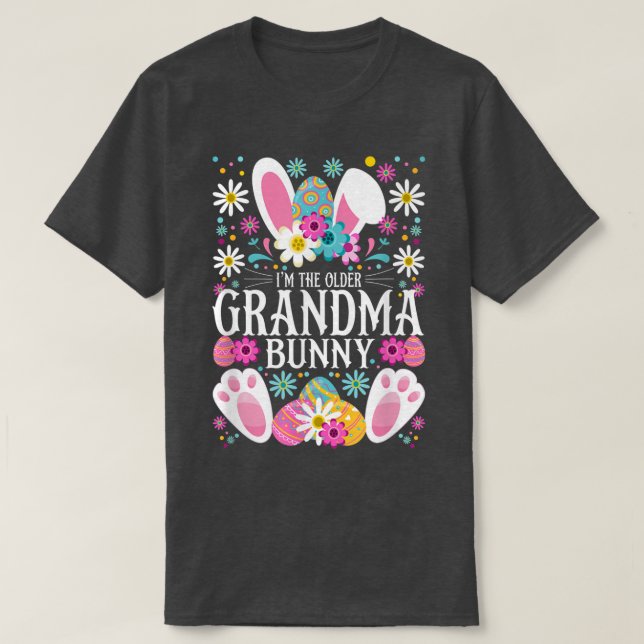 I'm The Grandma Bunny Easter Party Eggs And Daisie T-Shirt (Design Front)
