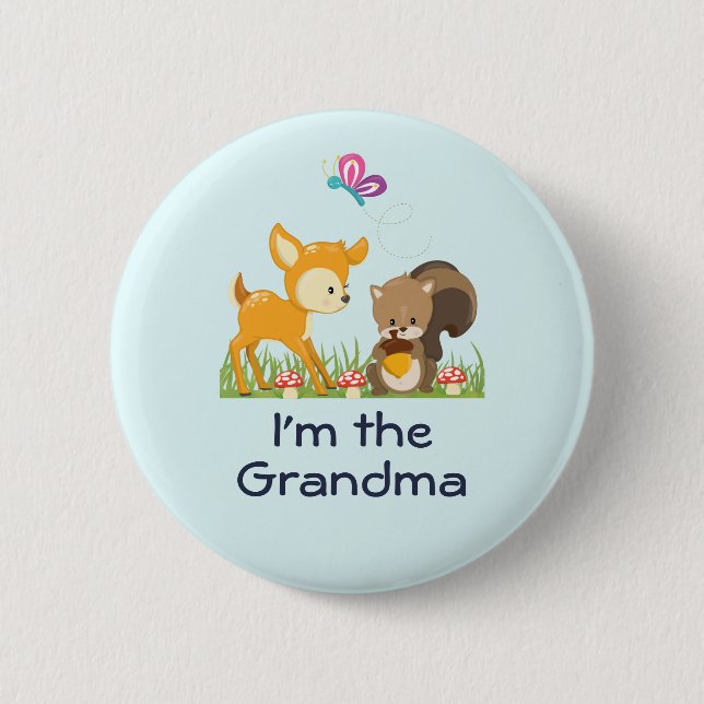I'm the Grandma Cute Forest Animals 6 Cm Round Badge (Front)