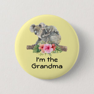 I'm the Grandma Cute Koala Bears Watercolor 6 Cm Round Badge