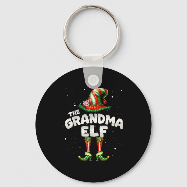I'm The Grandma Elf Family Matching Group Christma Key Ring (Front)