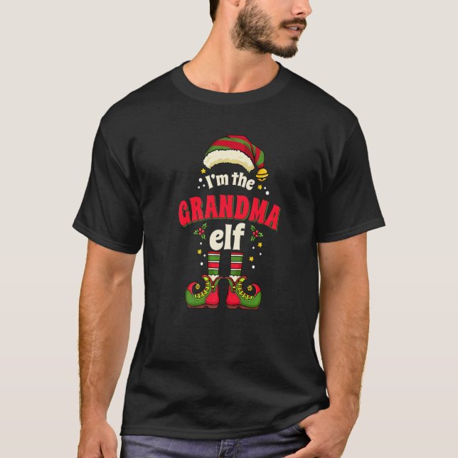 I'm The Grandma Elf  Matching Family Christmas Paj T-Shirt (Front)
