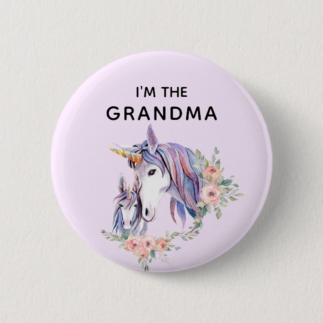 I'm the Grandma Magical Unicorn and Child 6 Cm Round Badge (Front)