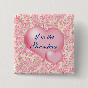 Im the Grandma Pink 15 Cm Square Badge