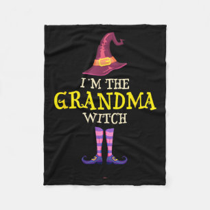 Im The Grandma Witch Costume Halloween Funny Fleece Blanket
