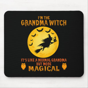 Im The Grandma Witch Halloween Magical Broom Mouse Pad
