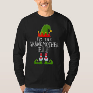 I'm The Grandmother Elf Xmas Santa Elf Hat Family  T-Shirt