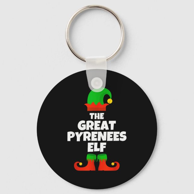 I'm The Great Pyrenees Elf Family Pajama Christmas Key Ring (Front)