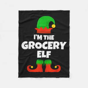 I'm The Grocery Elf Family Pajama Christmas Funny  Fleece Blanket
