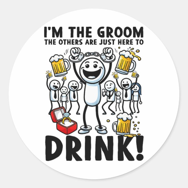 I'm The Groom  Classic Round Sticker (Front)