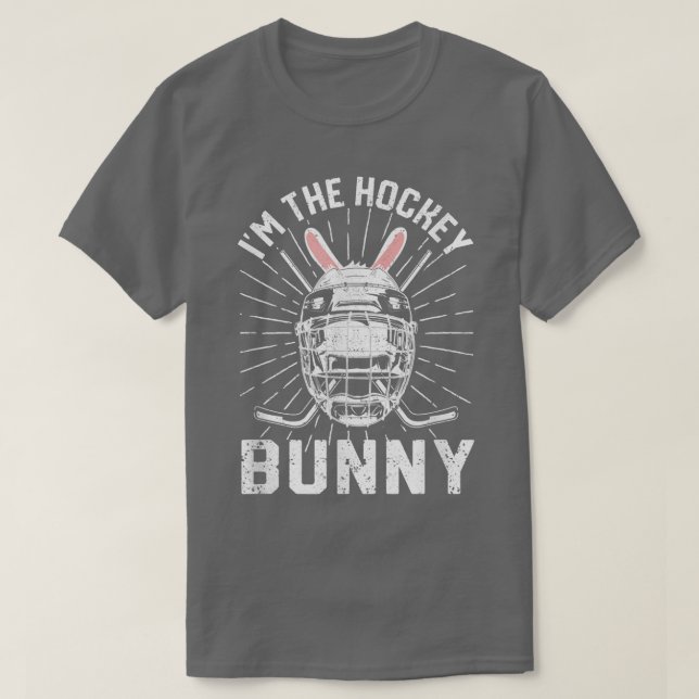 I'm The Hockey Bunny Funny Easter Day Ice Puck Pla T-Shirt (Design Front)