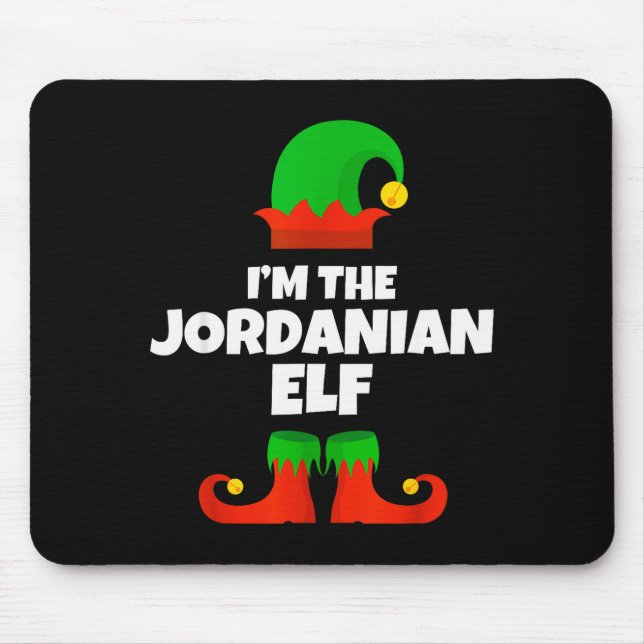 I'm The Jordanian Elf Family Pajama Christmas Funn Mouse Pad (Front)