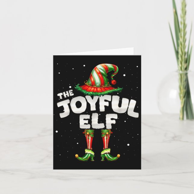 I'm The Joyful Elf Family Matching Group Christmas Card (Front)