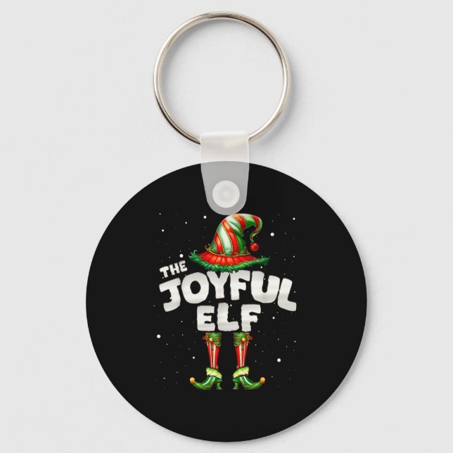 I'm The Joyful Elf Family Matching Group Christmas Key Ring (Front)