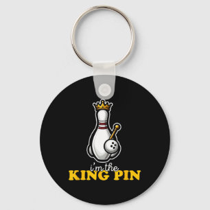 I'm The King Pin Cute Kawaii Bowling Pin Funny  Key Ring