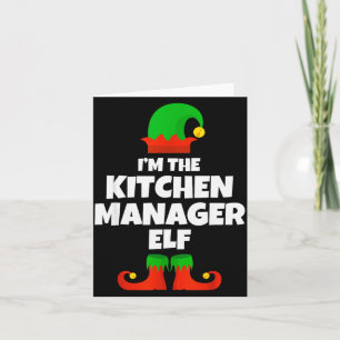 I'm The Kitchen Manager Elf Family Pajama Christma Card