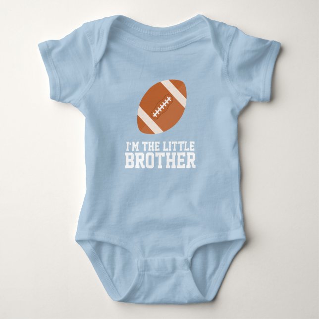 "I'm the Little Brother" Football Jersey Number Baby Bodysuit (Front)