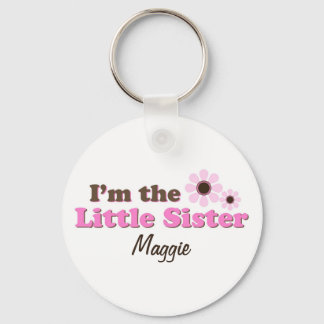 I'm The Little Sister Mod Flowers Personalised Key Ring