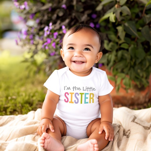 Im the Little Sister Modern Colorful Baby T-Shirt (Creator Uploaded)