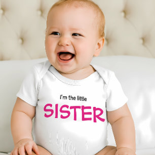 I'm the Little Sister Modern Colorful Boy's Baby Bodysuit