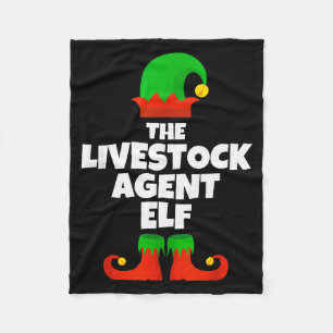 I'm The Livestock Agent Elf Family Pajama Christma Fleece Blanket