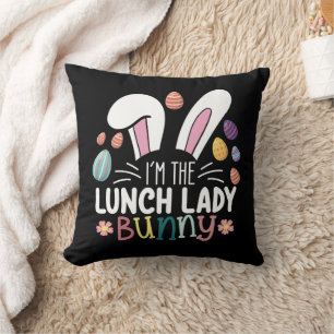 I'm The Lunch Lady Bunny Easter Matching Cushion
