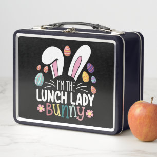 I'm The Lunch Lady Bunny Easter Matching Metal Lunch Box