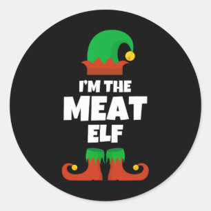 I'm The Meat Elf Family Christmas Funny Bbq Grilli Classic Round Sticker