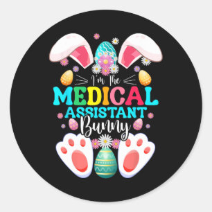 I'm The Medical Istant Bunny Easter Day Rabbit Mat Classic Round Sticker