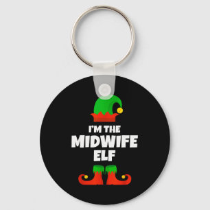 I'm The Midwife Elf Family Pajama Christmas Funny  Key Ring
