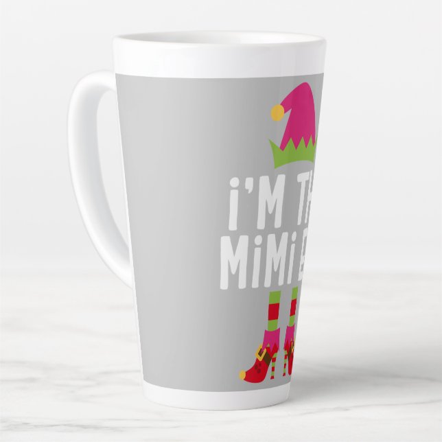 I'm The Mimi Elf Matching Christmas Costume Latte Mug (Left Angle)