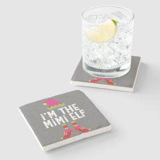 I'm The Mimi Elf Matching Christmas Costume Stone Coaster