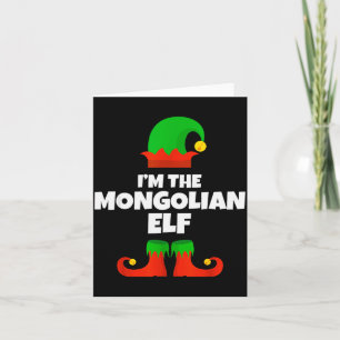 I'm The Mongolian Elf Family Pajama Christmas Funn Card