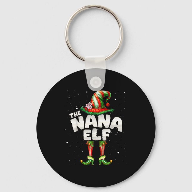 I'm The Nana Elf Family Matching Group Christmas  Key Ring (Front)