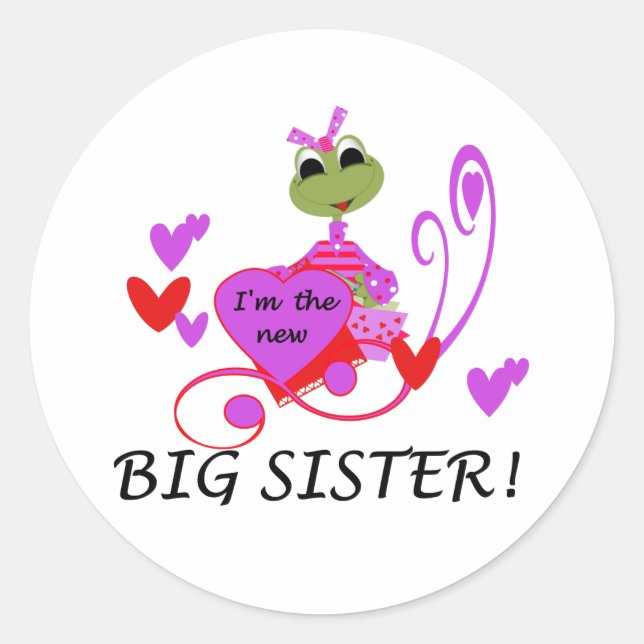 I'm The New Big Sister Classic Round Sticker (Front)