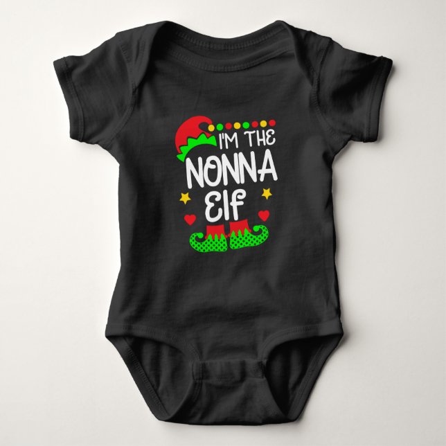 I'm The Nonna Elf Shirt Christmas Family Elf Costu (Front)