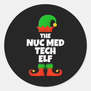 I'm The Nuc Med Tech Elf Family Pajama Christmas F Classic Round Sticker