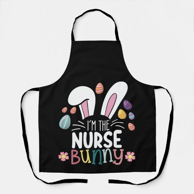 I'm The Nurse Bunny Easter Matching Apron (Front)