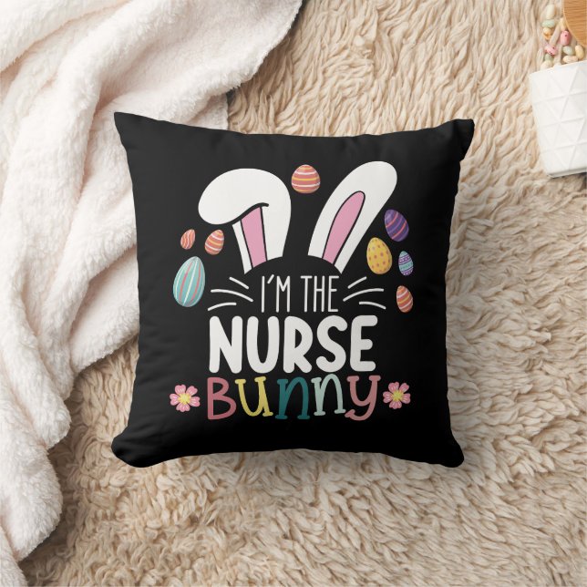 I'm The Nurse Bunny Easter Matching Cushion (Blanket)