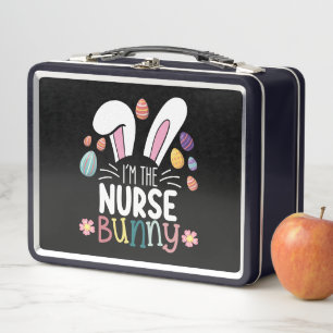 I'm The Nurse Bunny Easter Matching Metal Lunch Box