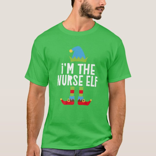 I'm The Nurse Elf Matching Christmas Costume T-Shirt (Front)