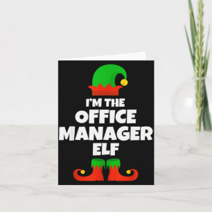 I'm The Office Manager Elf Family Pajama Christmas Card