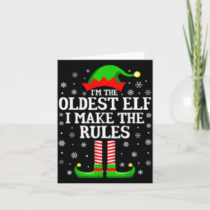 I'm The Oldest Elf Funny Christmas Family Matching Card