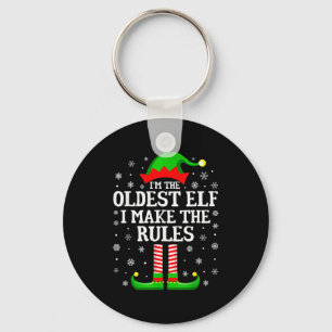 Im The Oldest Elf Funny Christmas Family Matching Key Ring